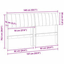 vidaXL Kárpitozott fejtámla Világosszürke 140 cm Tömör fenyőfa
