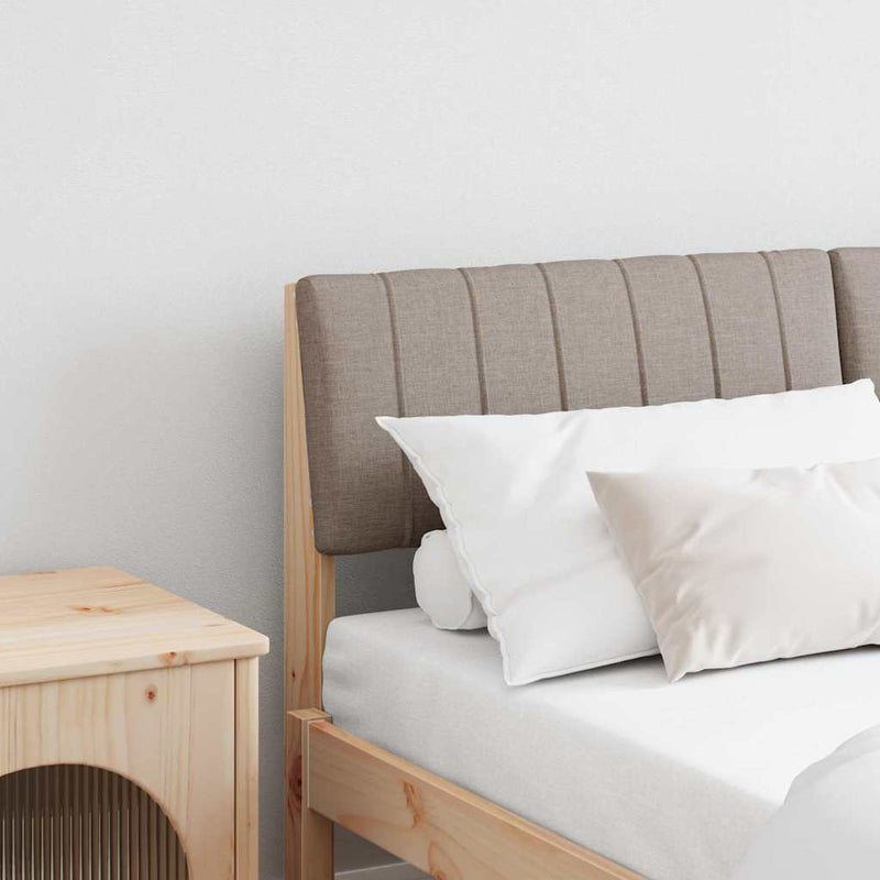 vidaXL Kárpitozott fejtámla Tópszínű 140 cm Tömör fenyőfa