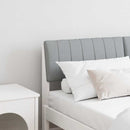 vidaXL Kárpitozott fejtámla Világosszürke 140 cm Tömör fenyőfa