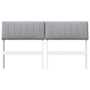 vidaXL Kárpitozott fejtámla Világosszürke 140 cm Tömör fenyőfa