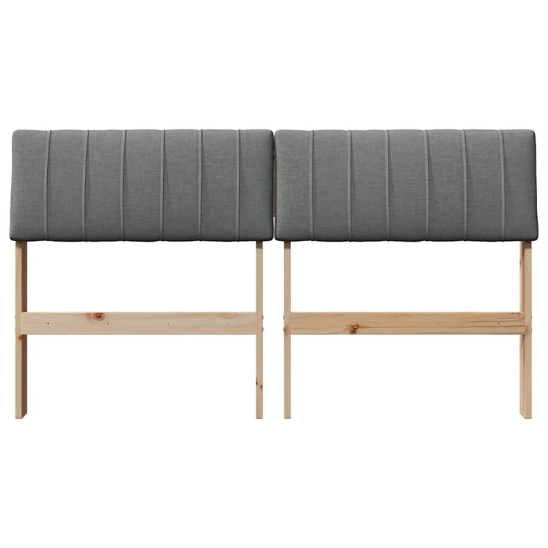 vidaXL Kárpitozott fejtámla Sötétszürke 135 cm Tömör fenyőfa