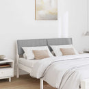 vidaXL Kárpitozott fejtámla Világosszürke 135 cm Tömör fenyőfa