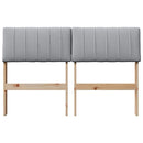 vidaXL Kárpitozott fejtámla Világosszürke 120 cm Tömör fenyőfa