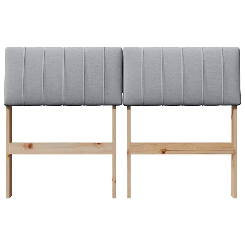 vidaXL Kárpitozott fejtámla Világosszürke 120 cm Tömör fenyőfa