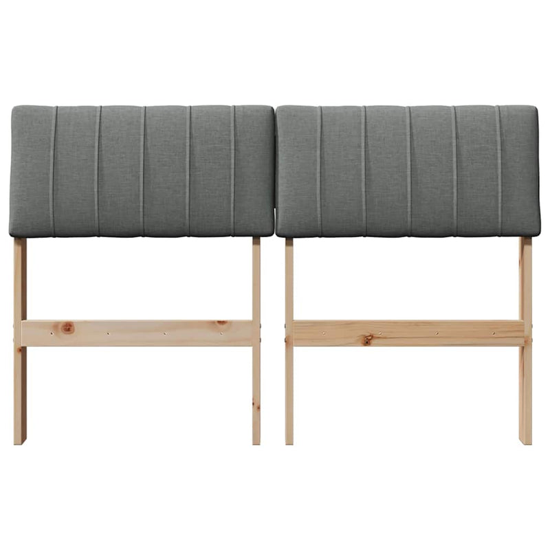 vidaXL Kárpitozott fejtámla Sötétszürke 120 cm Tömör fenyőfa