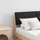 vidaXL Kárpitozott fejtámla Fekete 120 cm Tömör fenyőfa