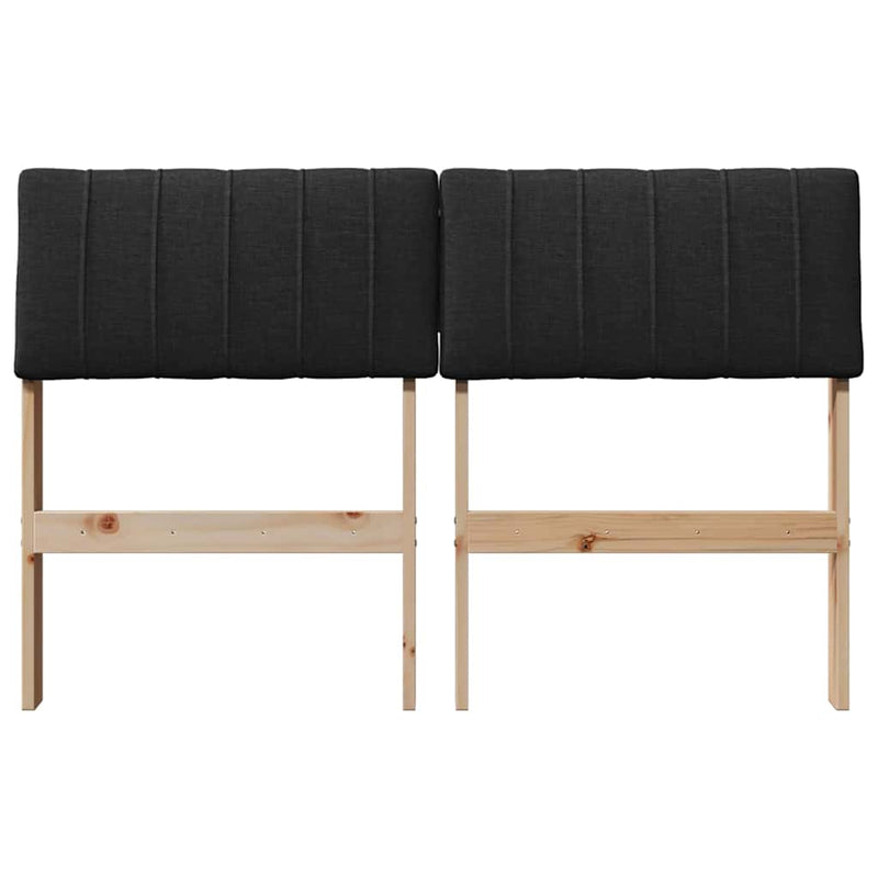 vidaXL Kárpitozott fejtámla Fekete 120 cm Tömör fenyőfa