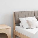 vidaXL Kárpitozott fejtámla Tópszínű 120 cm Tömör fenyőfa