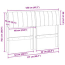 vidaXL Kárpitozott fejtámla Tópszínű 120 cm Tömör fenyőfa
