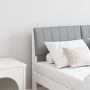 vidaXL Kárpitozott fejtámla Világosszürke 120 cm Tömör fenyőfa