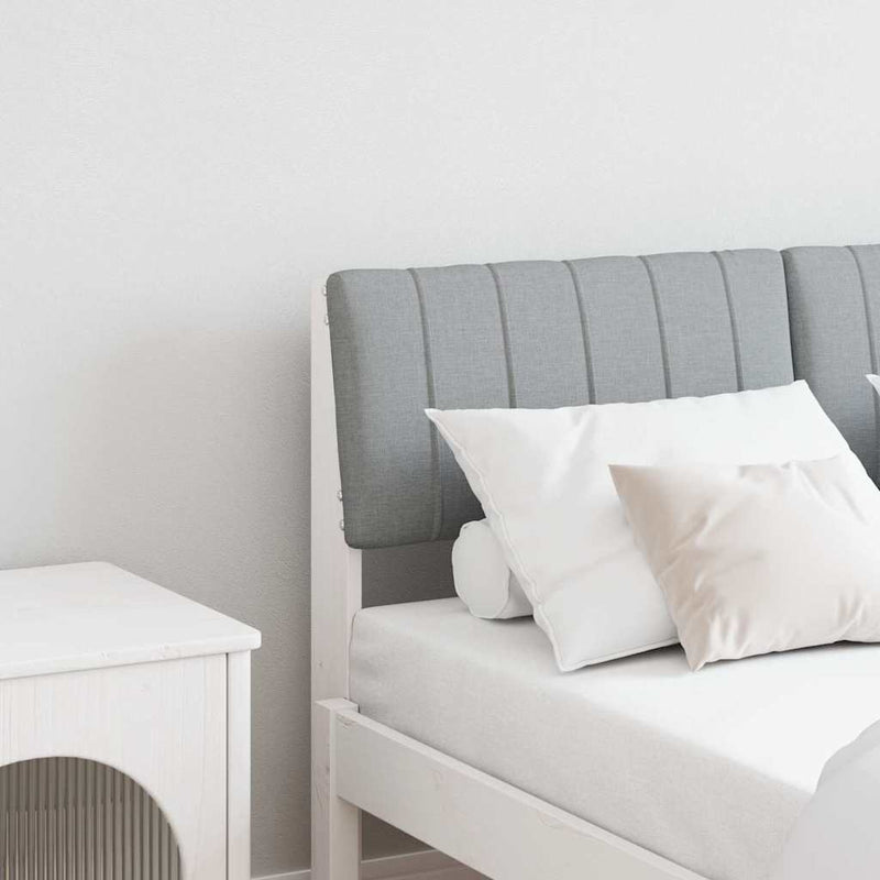 vidaXL Kárpitozott fejtámla Világosszürke 120 cm Tömör fenyőfa