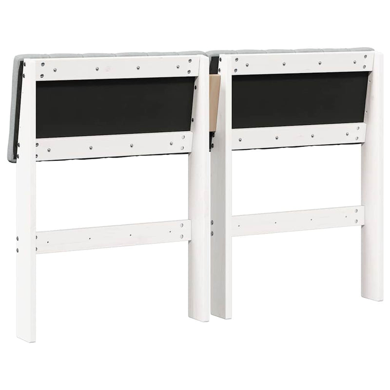 vidaXL Kárpitozott fejtámla Világosszürke 120 cm Tömör fenyőfa