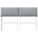 vidaXL Kárpitozott fejtámla Világosszürke 120 cm Tömör fenyőfa