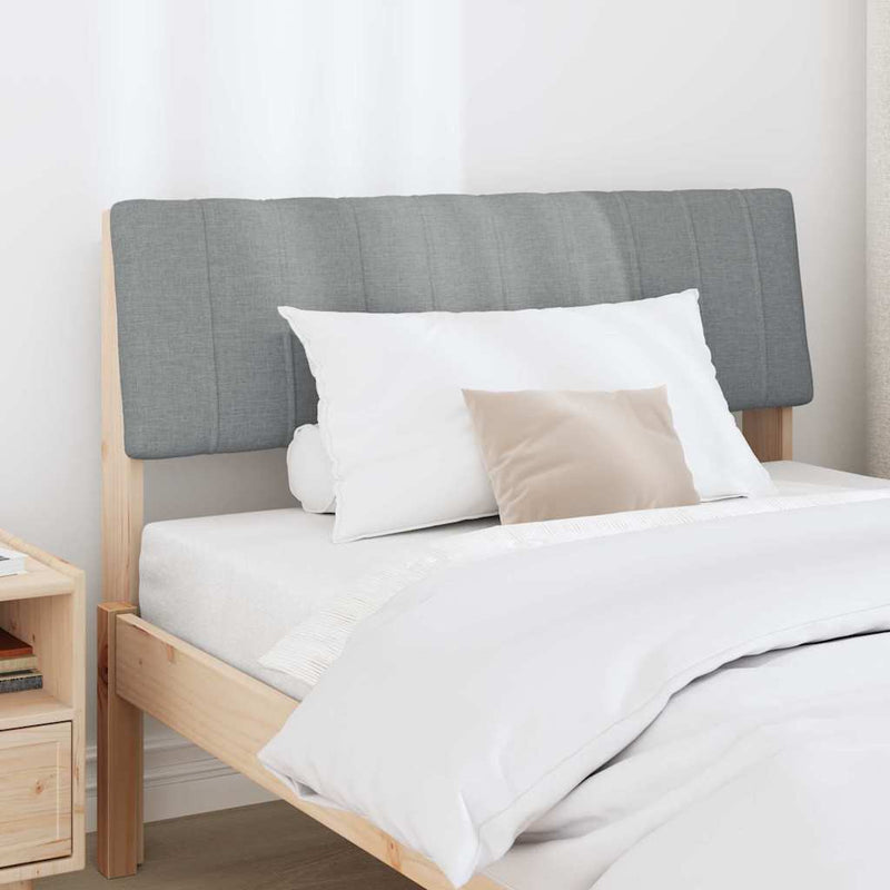 vidaXL Kárpitozott fejtámla Világosszürke 100 cm Tömör fenyőfa