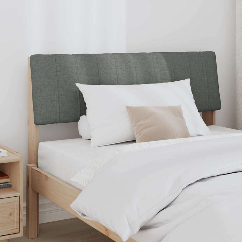 vidaXL Kárpitozott fejtámla Sötétszürke 100 cm Tömör fenyőfa