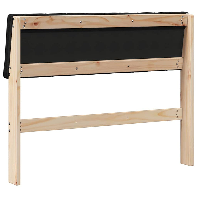 vidaXL Kárpitozott fejtámla Fekete 100 cm Tömör fenyőfa