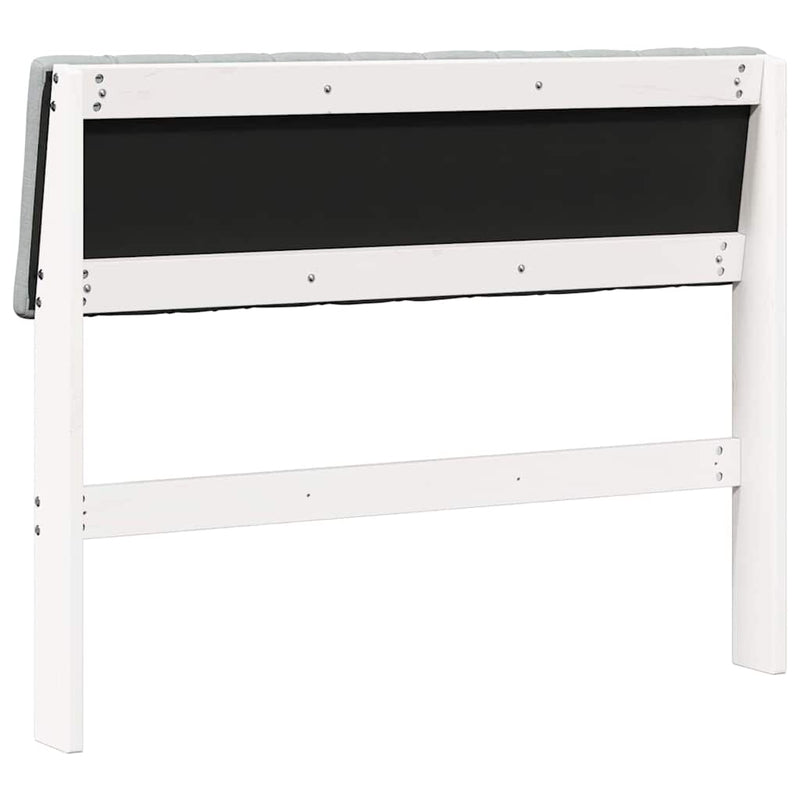 vidaXL Kárpitozott fejtámla Világosszürke 100 cm Tömör fenyőfa