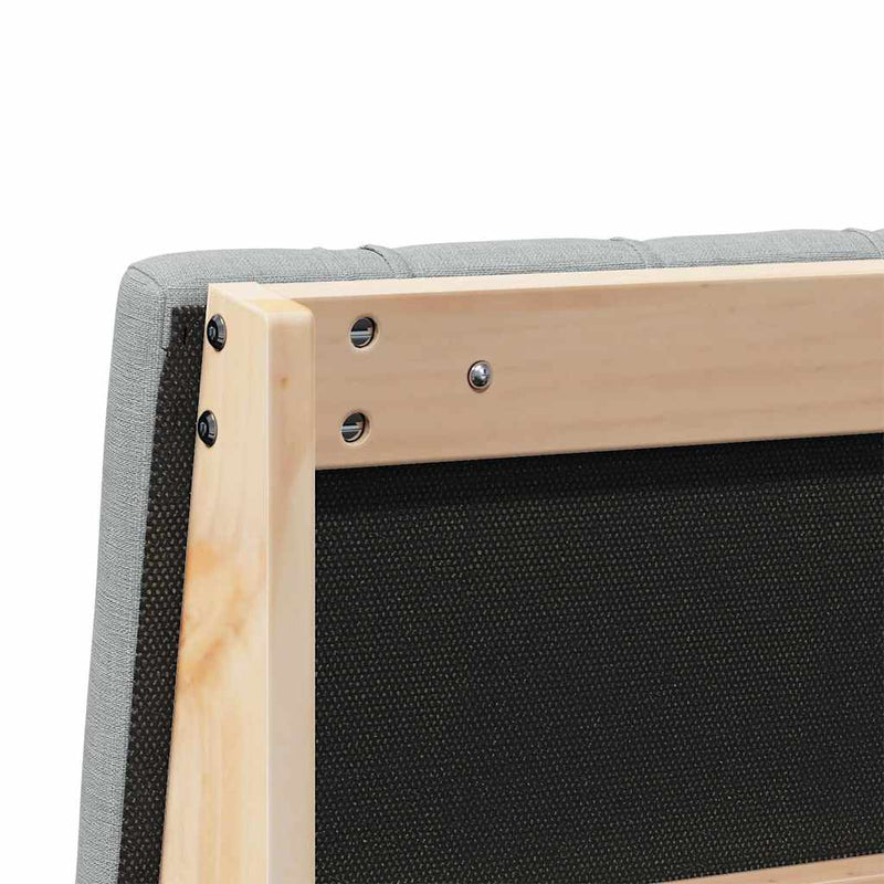 vidaXL Kárpitozott fejtámla Világosszürke 90 cm Tömör fenyőfa