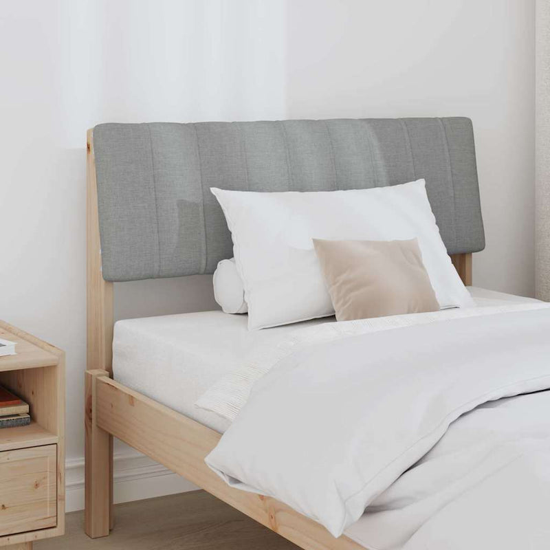 vidaXL Kárpitozott fejtámla Világosszürke 90 cm Tömör fenyőfa