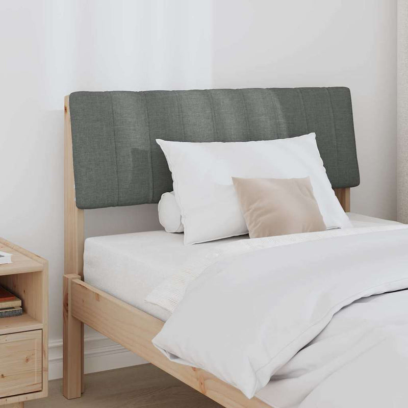 vidaXL Kárpitozott fejtámla Sötétszürke 90 cm Tömör fenyőfa