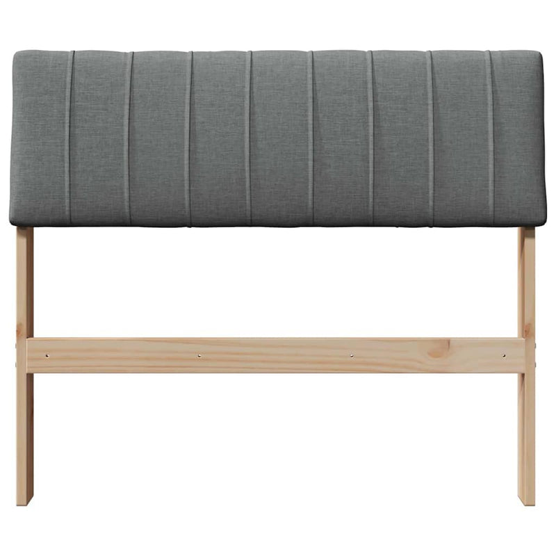 vidaXL Kárpitozott fejtámla Sötétszürke 90 cm Tömör fenyőfa