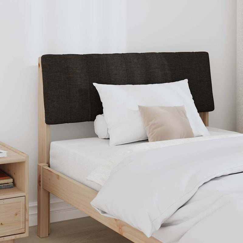 vidaXL Kárpitozott fejtámla Fekete 90 cm Tömör fenyőfa