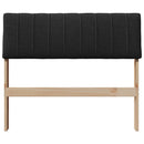 vidaXL Kárpitozott fejtámla Fekete 90 cm Tömör fenyőfa