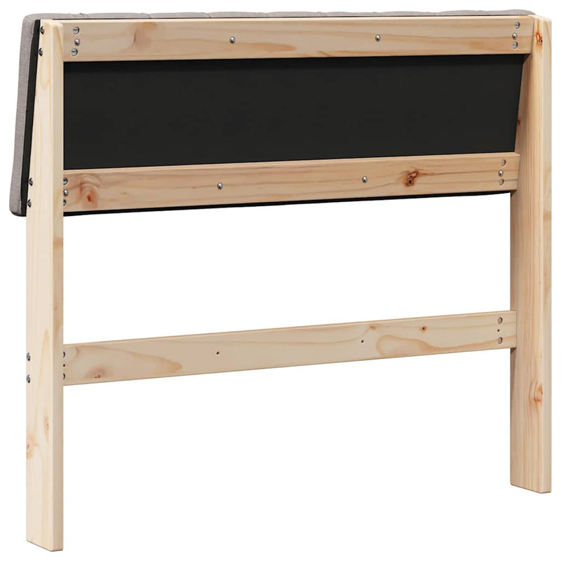 vidaXL Kárpitozott fejtámla Tópszínű 90 cm Tömör fenyőfa