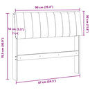 vidaXL Kárpitozott fejtámla Tópszínű 90 cm Tömör fenyőfa