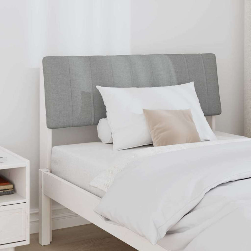 vidaXL Kárpitozott fejtámla Világosszürke 90 cm Tömör fenyőfa