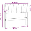 vidaXL Kárpitozott fejtámla Világosszürke 90 cm Tömör fenyőfa