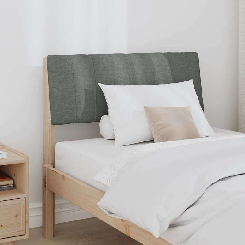 vidaXL Kárpitozott fejtámla Sötétszürke 80 cm Tömör fenyőfa