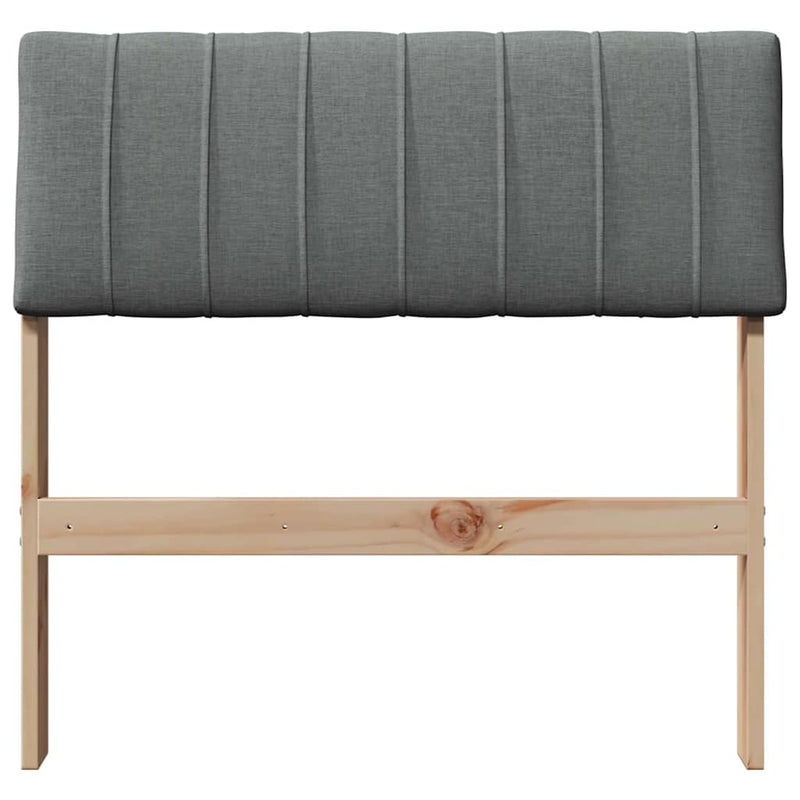 vidaXL Kárpitozott fejtámla Sötétszürke 80 cm Tömör fenyőfa