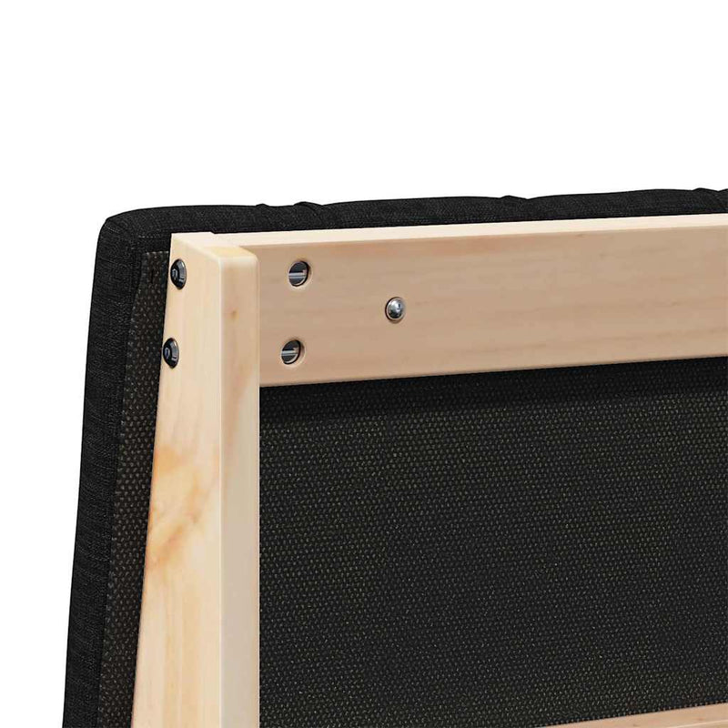 vidaXL Kárpitozott fejtámla Fekete 80 cm Tömör fenyőfa