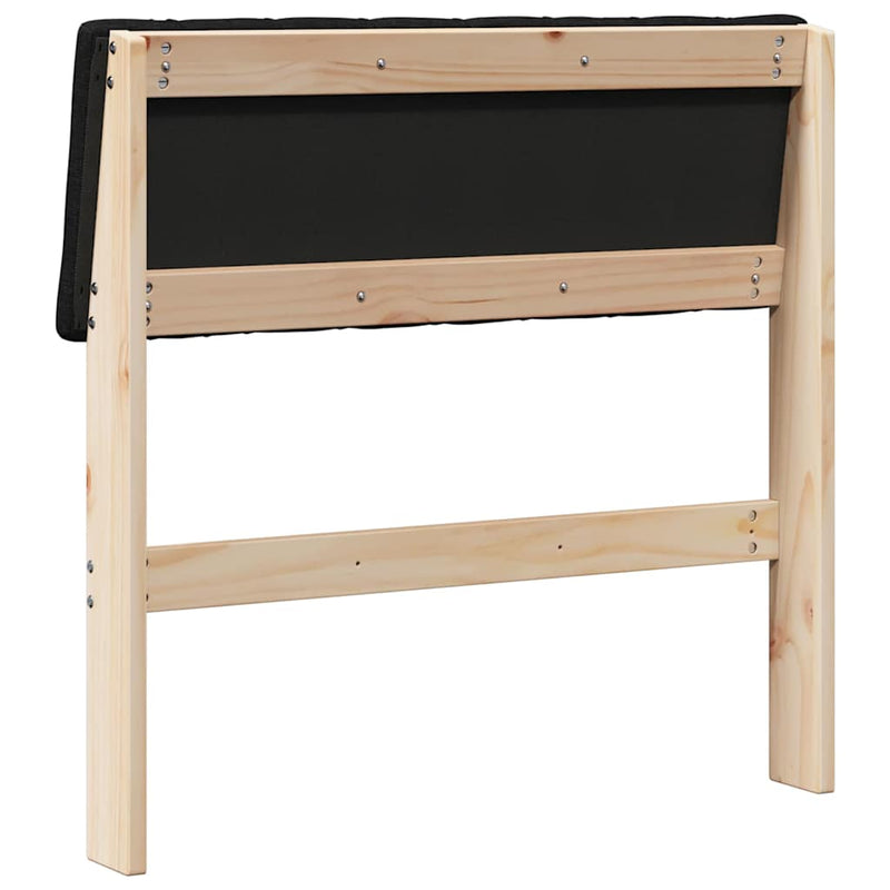 vidaXL Kárpitozott fejtámla Fekete 80 cm Tömör fenyőfa
