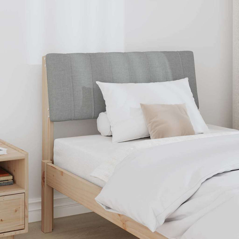 vidaXL Kárpitozott fejtámla Világosszürke 75 cm Tömör fenyőfa