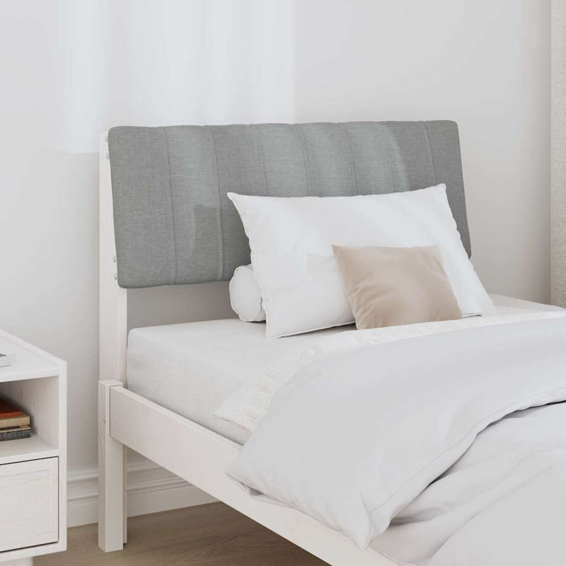 vidaXL Kárpitozott fejtámla Világosszürke 75 cm Tömör fenyőfa