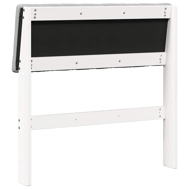 vidaXL Kárpitozott fejtámla Világosszürke 75 cm Tömör fenyőfa