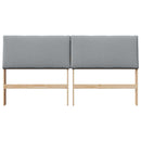 vidaXL Kárpitozott fejtámla Világosszürke 200 cm Tömör fenyőfa