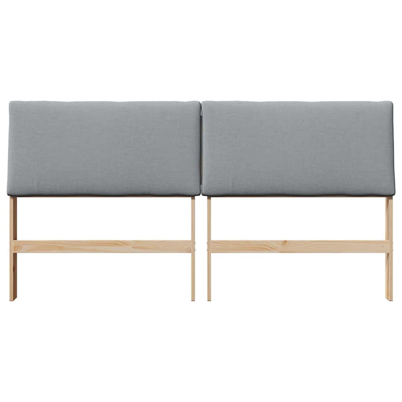 vidaXL Kárpitozott fejtámla Világosszürke 200 cm Tömör fenyőfa