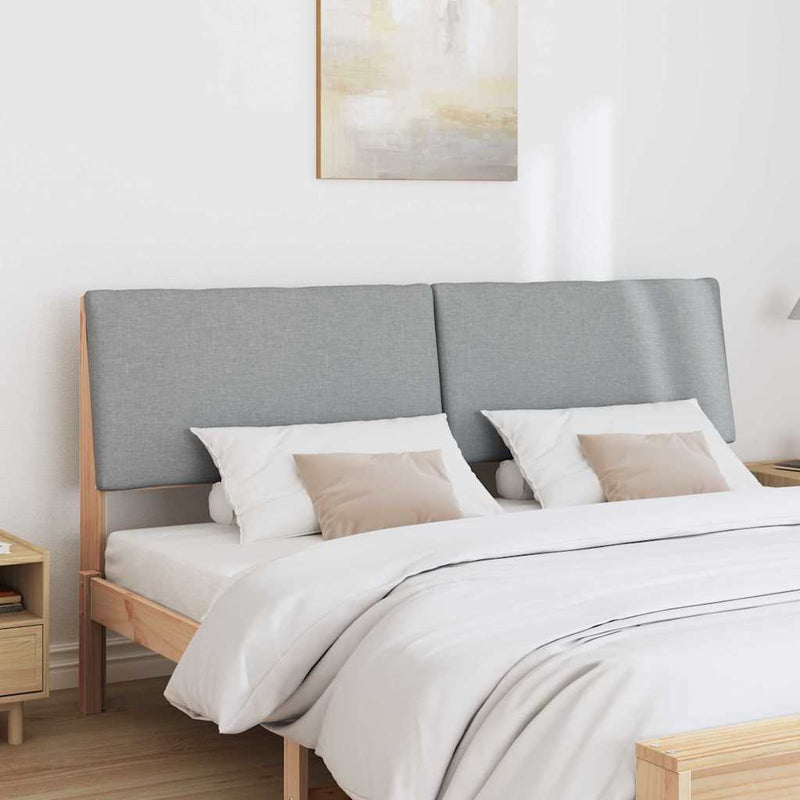 vidaXL Kárpitozott fejtámla Világosszürke 180 cm Tömör fenyőfa