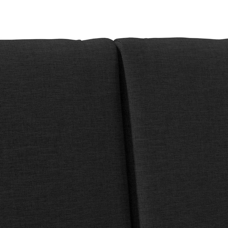 vidaXL Kárpitozott fejtámla Fekete 180 cm Tömör fenyőfa