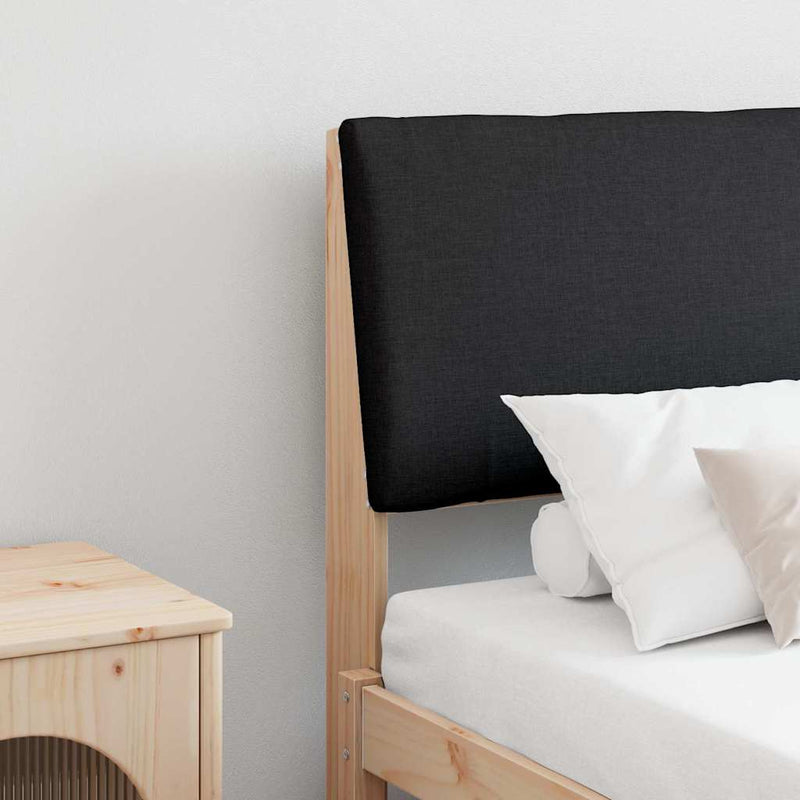 vidaXL Kárpitozott fejtámla Fekete 180 cm Tömör fenyőfa