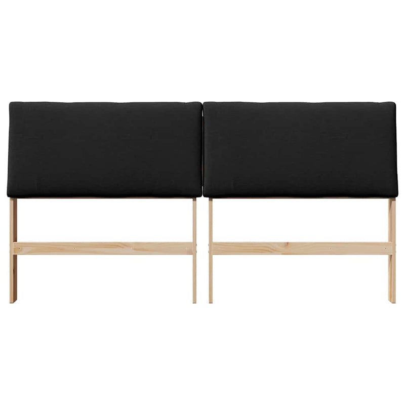 vidaXL Kárpitozott fejtámla Fekete 180 cm Tömör fenyőfa