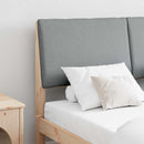 vidaXL Kárpitozott fejtámla Világosszürke 160 cm Tömör fenyőfa