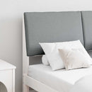 vidaXL Kárpitozott fejtámla Világosszürke 160 cm Tömör fenyőfa