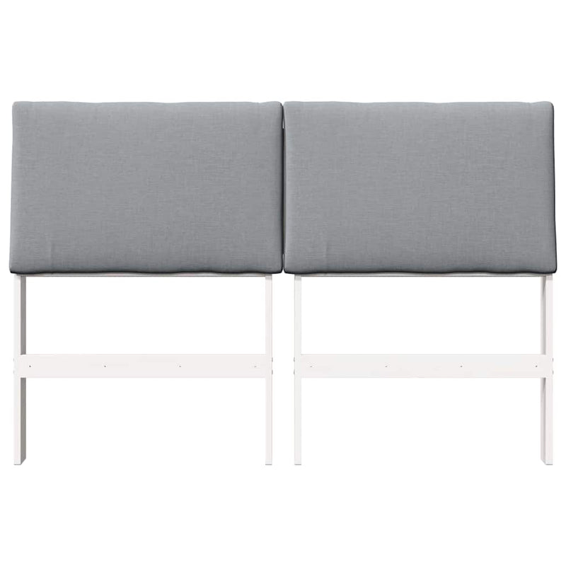 vidaXL Kárpitozott fejtámla Világosszürke 160 cm Tömör fenyőfa