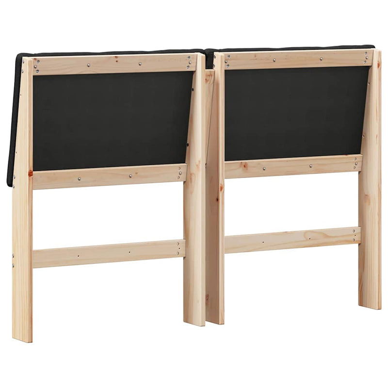 vidaXL Kárpitozott fejtámla Fekete 150 cm Tömör fenyőfa