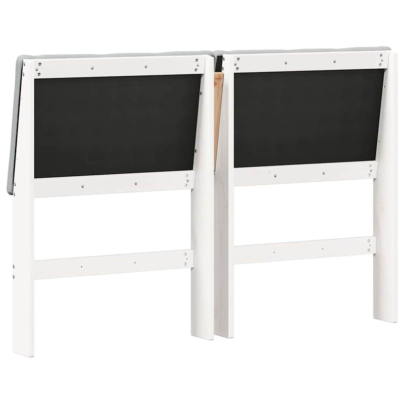 vidaXL Kárpitozott fejtámla Világosszürke 150 cm Tömör fenyőfa