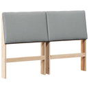 vidaXL Kárpitozott fejtámla Világosszürke 140 cm Tömör fenyőfa